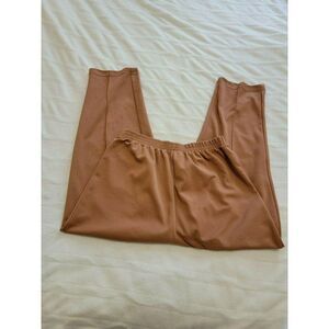 Roamans Womens Brown Elastic Waist High Rise Strai